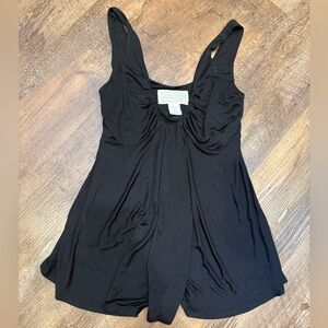 Ya-Ya 100% silk Black Sleeveless Flowy Tank Top, medium